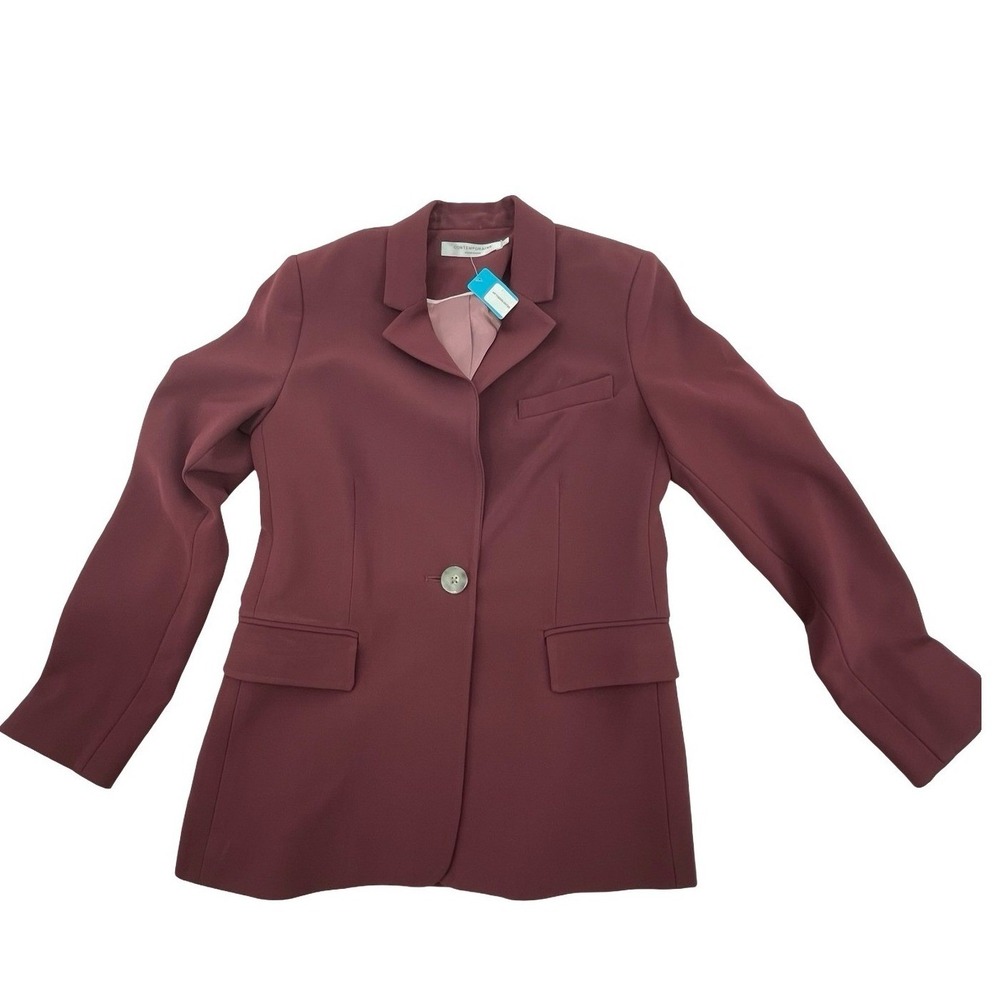 Contemporaine Women Blazer Single Button Burgundy Size 2